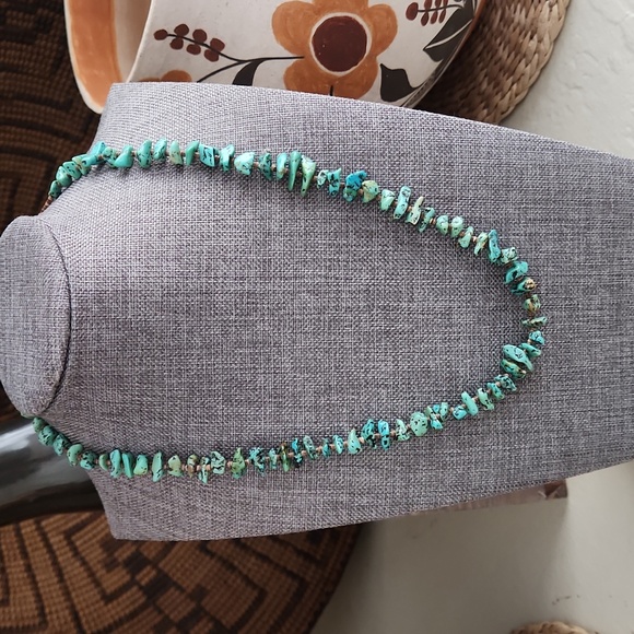 Native American Santo Domingo Chunky Turquoise & Heishi Vintage Necklace  💙🤎 - Picture 13 of 15